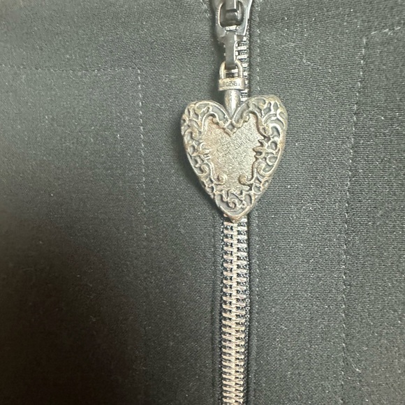 Just Cavalli Black Pencil Skirt Heart Zip Detail Italian Designer - Picture 3 of 12